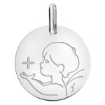 Orféva medaille ange à l'étoile de profil Orféva medaille ange à l'étoile de profil