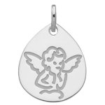 Orféva médaille ange goutte (or blanc 9k) Orféva médaille ange goutte (or blanc 9k)