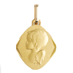 Orfva mdaille ange losange cisel or jaune