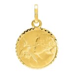 Orfva mdaille ange  l'oiseau bords cisels (or jaune)