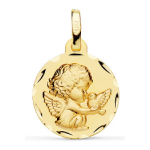Orfva mdaille ange  l'oiseau cisel or jaune 9k