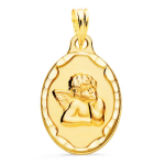 Orfva mdaille ange ovale bords lgants or jaune 9k