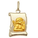 Orfva mdaille ange parchemin deux ors