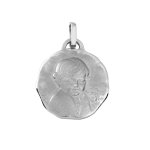 Orféva médaille ange à la rose (or blanc) Orféva médaille ange à la rose (or blanc)