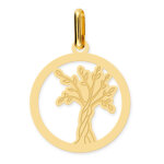 Orfva mdaille arbre de vie ajoure cerclage fin en or jaune 18 carats