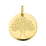 Orfva mdaille arbre de vie brillant or jaune