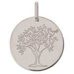 Orfva mdaille arbre de vie et colombe (or blanc)