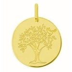 Orfva mdaille arbre de vie et colombe (or jaune)