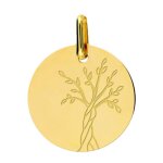 Orf�va m�daille arbre de vie enracin� en or jaune 9 carats