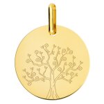 Orfva medaille arbre de vie en fleurs or jaune
