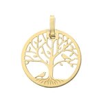 Orfva mdaille arbre de vie aux oiseaux or jaune