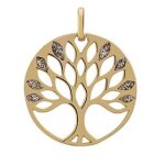 Orfva mdaille arbre de vie paillete or jaune 9k