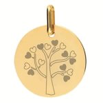 Orfva mdaille arbre de vie petits coeurs or jaune