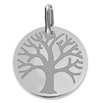 Orfva mdaille arbre de vie polie et mate en or blanc 9 carats