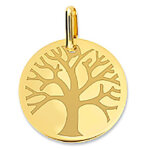 Orfva mdaille arbre de vie polie et mate en or jaune