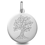 Orfva mdaille arbre de vie tronc torsad en or blanc 9 carats