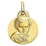 Orfva mdaille chrubin - mdaille ange or jaune 18 carats
