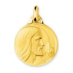 Orf�va m�daille christ b�nissant (or jaune 9k)