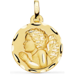 Orfva mdaille cisele ange cheveux onduls or jaune