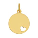 Orf�va m�daille coeur ajour� (or jaune 9k)