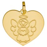 Orf�va m�daille coeur ange petite fille (or jaune 9k)