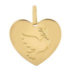 Orfva mdaille coeur colombe au rameau (or jaune)