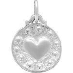 Orf�va m�daille coeur martel�e argent