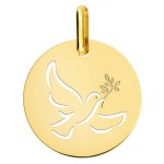 Orfva medaille colombe ajoure or jaune
