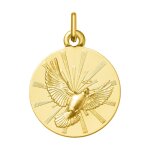 Orf�va m�daille colombe de l' esprit saint - or jaune 9k