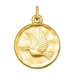 Orfva mdaille colombe martele en or jaune