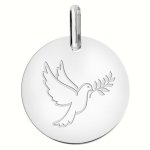 Orfva mdaille colombe au rameau (or blanc)