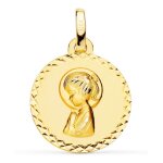Orfva mdaille de communion : petite fille or jaune 9k