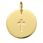 Orféva médaille croix satinée (or jaune 9k) Orféva médaille croix satinée (or jaune 9k)