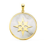 Orfva mdaille etoile polaire nacre or jaune