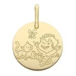 Orfva mdaille la fe galipette - le garon et le chat en or jaune 9k