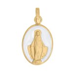 Orf�va m�daille miraculeuse blanche (or jaune)