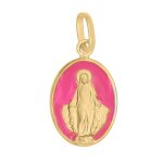 Orf�va m�daille miraculeuse rose (or jaune)
