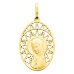 Orf�va m�daille ovale vierge soleil or jaune