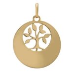 Orfva mdaille ronde arbre de vie ajour or jaune 9k