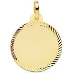 Orfva mdaille ronde bords soleil or jaune 9k