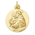Orfva mdaille saint - antoine de padoue, le docteur or jaune 9k