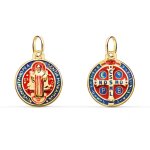 Orfva mdaille saint benot en couleur en or jaune