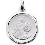 Orfva mdaille saint - christophe en cachet or blanc