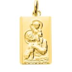 Orfva mdaille saint - christophe rectangle en plaqu or
