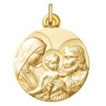 Orf�va m�daille de la sainte famille or jaune 9k