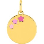 Orf�va m�daille trois etoiles rose plaqu� or