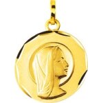 Orfva mdaille vierge contour cisel en or jaune 9k