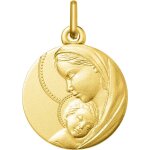 Orf�va m�daille vierge � l'enfant adoration (or jaune 9k)