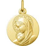 Orf�va m�daille vierge � l'enfant aur�ol�e (or jaune 9k)