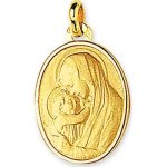 Orfva mdaille vierge  l'enfant bord polis (or jaune 9k)